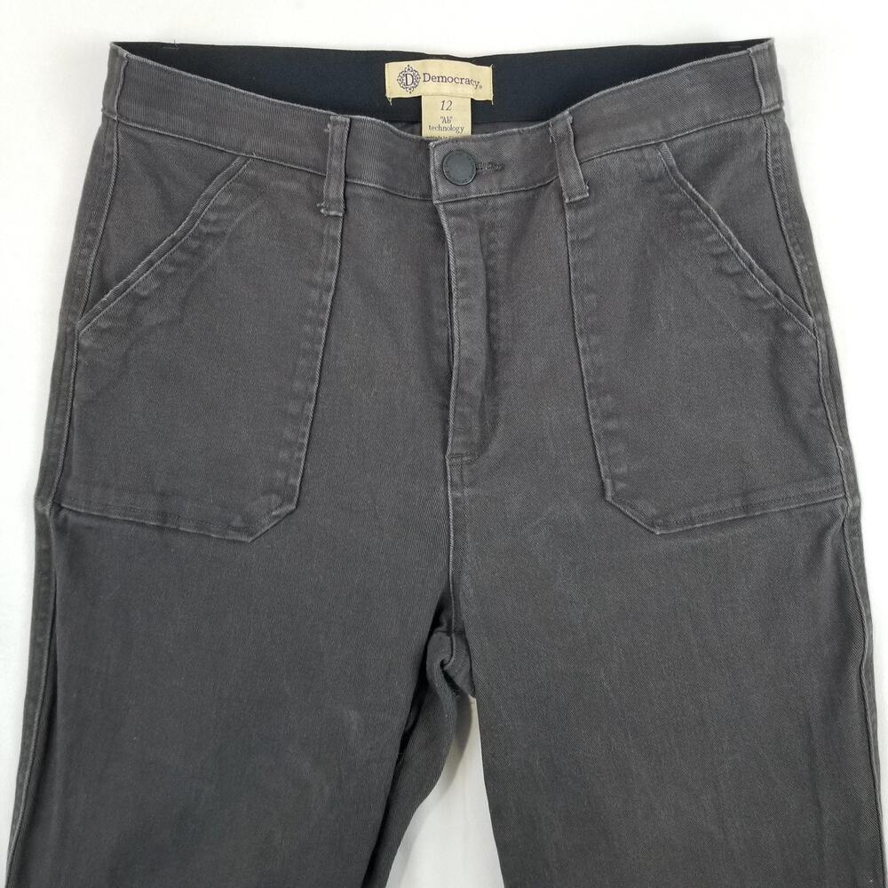 Democracy Jeans Womens 12 Gray Skyrise Booty Lift Flare Stretch Denim Bootcut - Picture 5 of 10